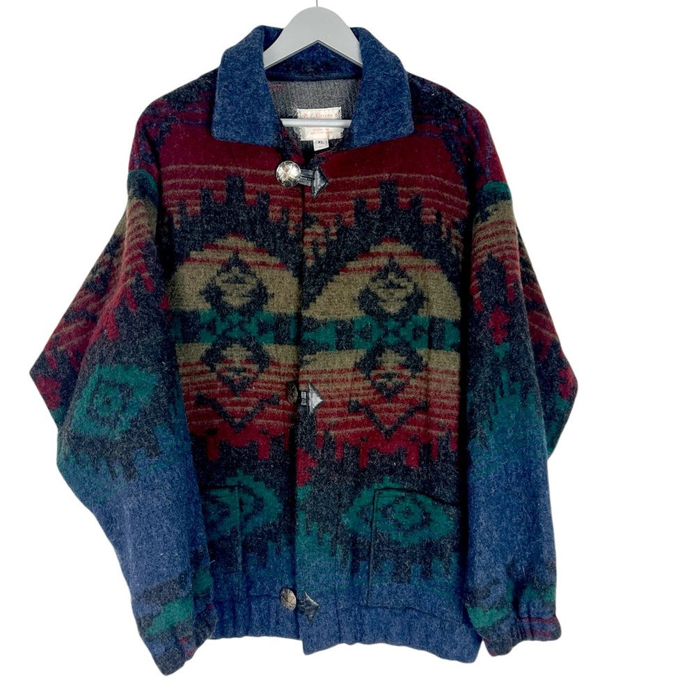 Vintage P.L. Greene’s wool coat in Southwestern design‎ Mens XL unisex Navajo